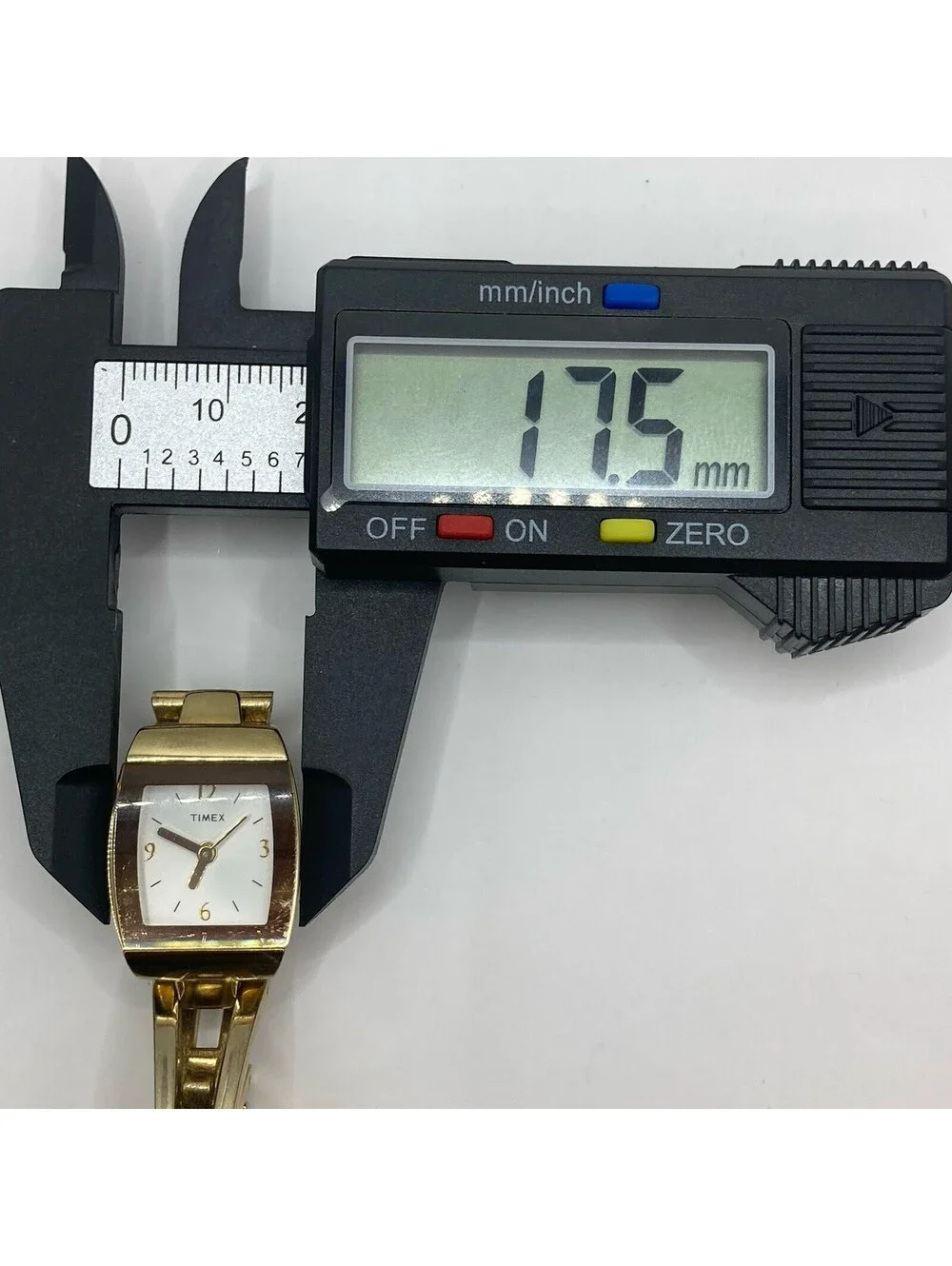 Vintage Timex Ladies Bangle Cuff Gold Tone Square Dial Watch Not Running